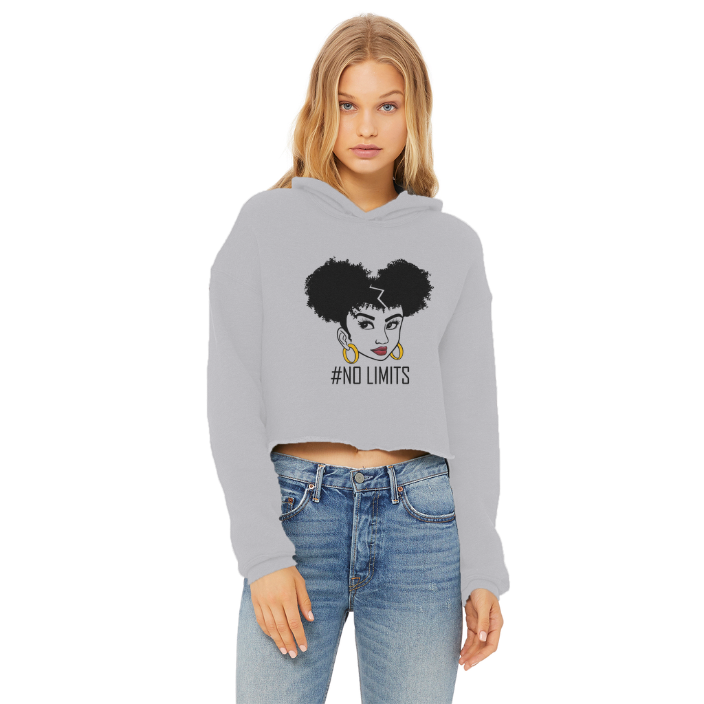 NO LIMITS Ladies Cropped Raw Edge Hoodie