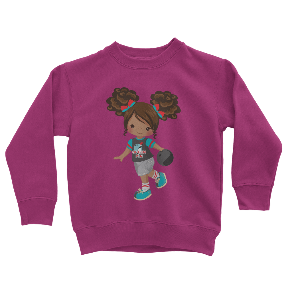 Little Bowling Queen Kids Sweatshirt