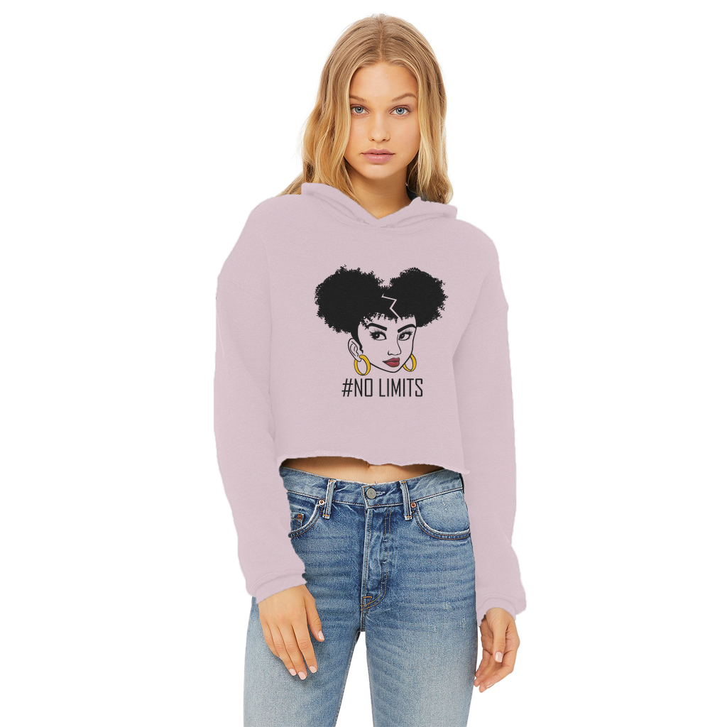 NO LIMITS Ladies Cropped Raw Edge Hoodie
