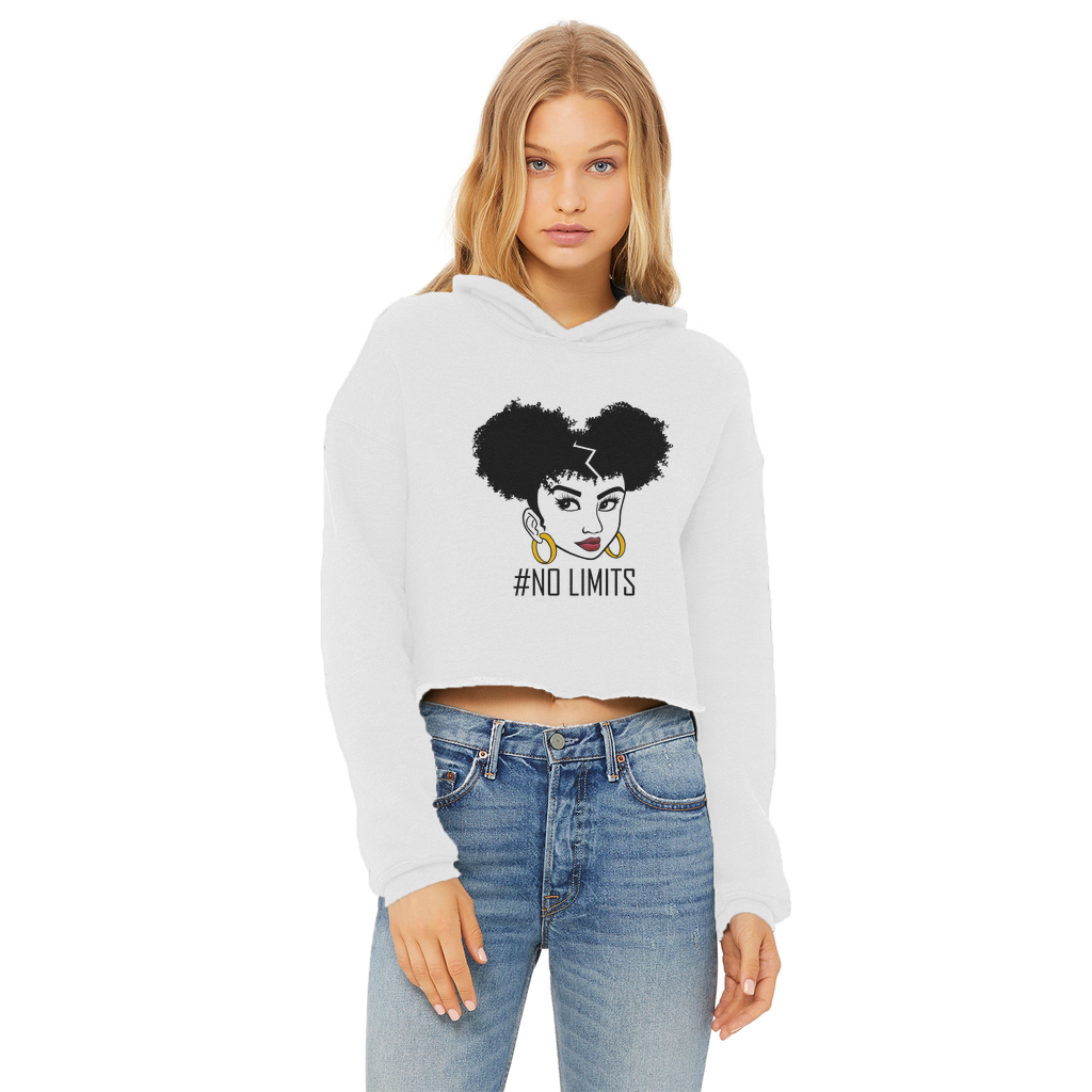 NO LIMITS Ladies Cropped Raw Edge Hoodie