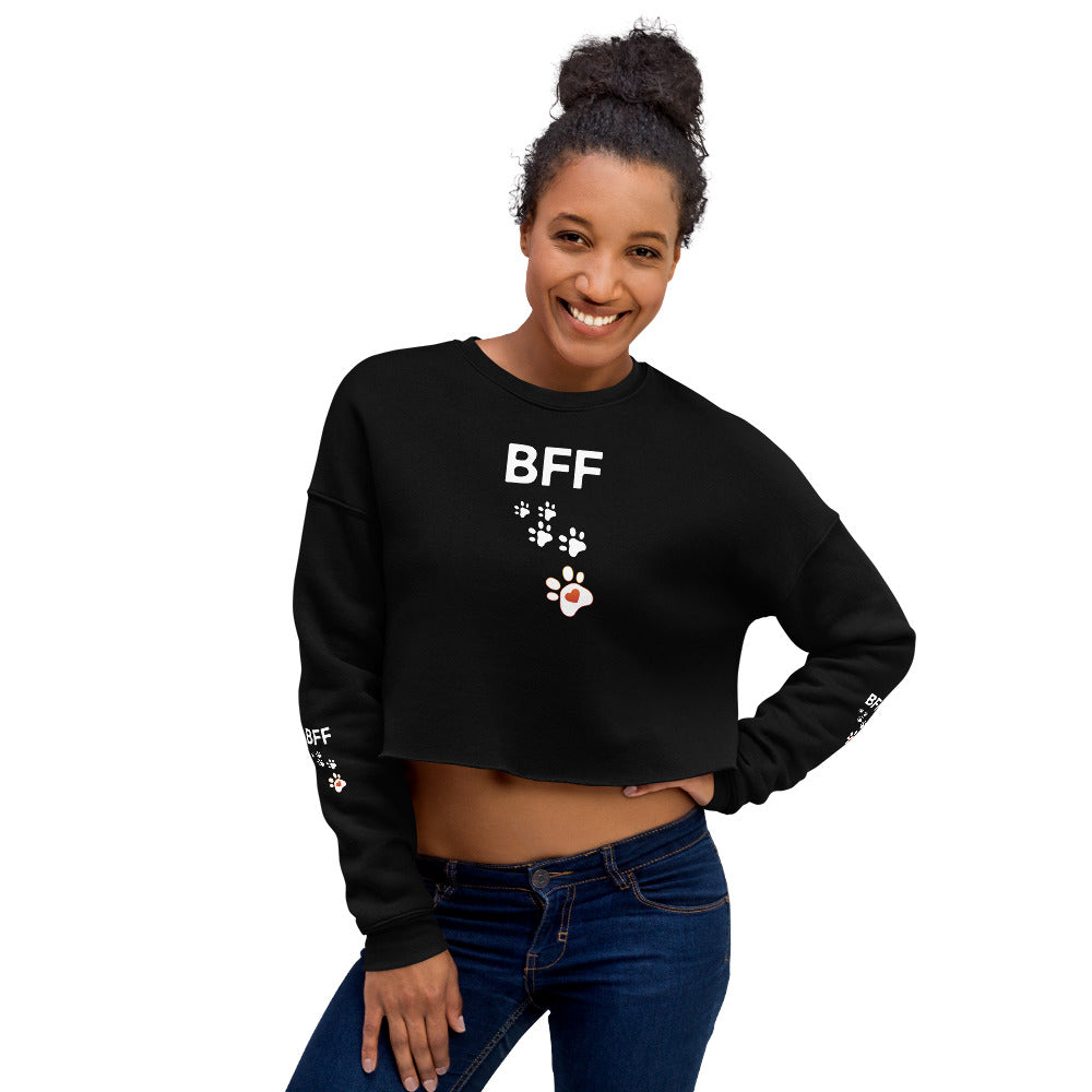 BFF Paw Prints Crop Sweatshirt