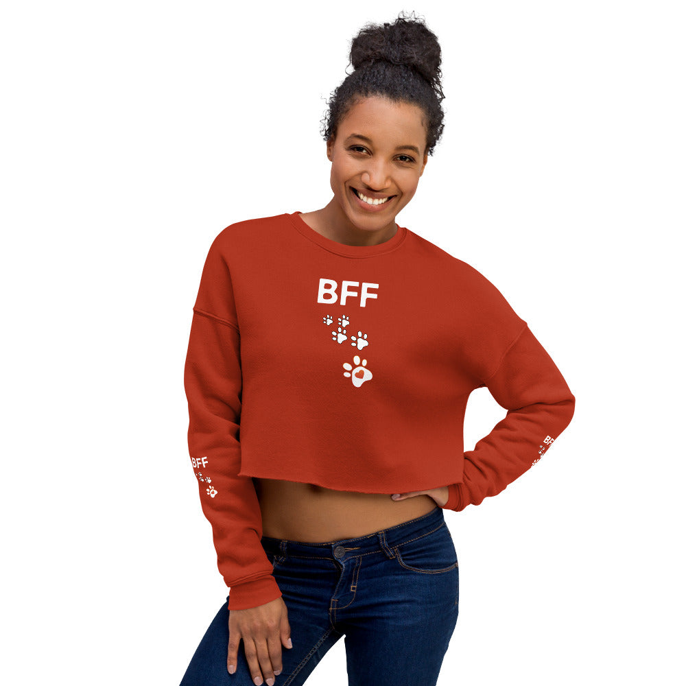 BFF Paw Prints Crop Sweatshirt