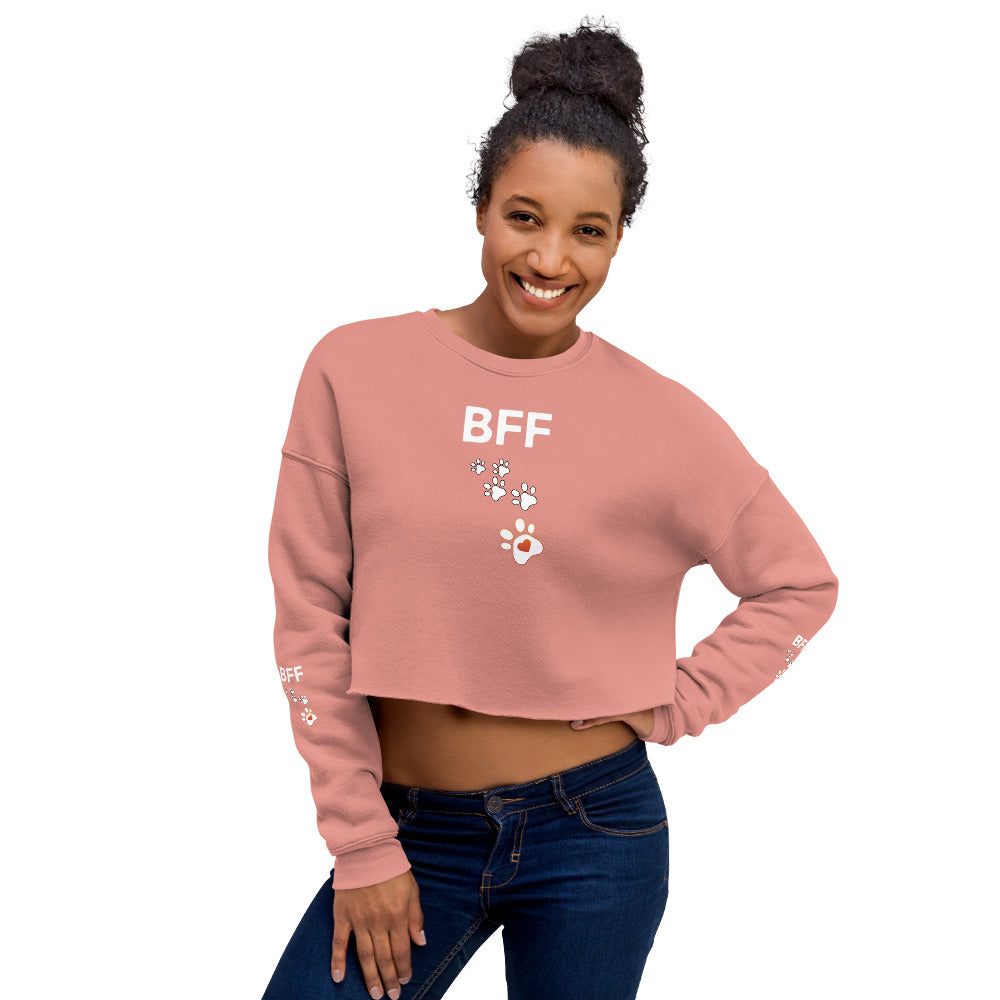 BFF Paw Prints Crop Sweatshirt