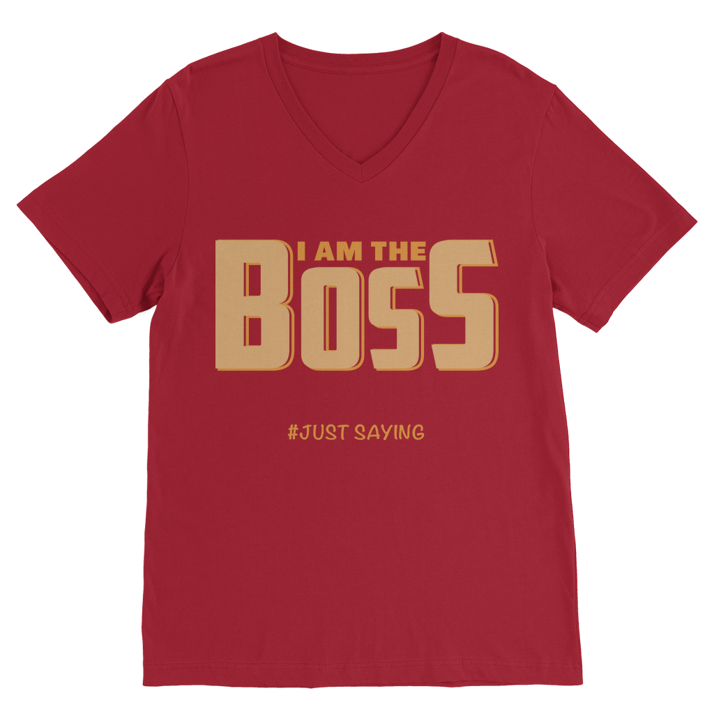 I AM THE  BOSS I AM THE BOSS Premium V-Neck T-Shirt